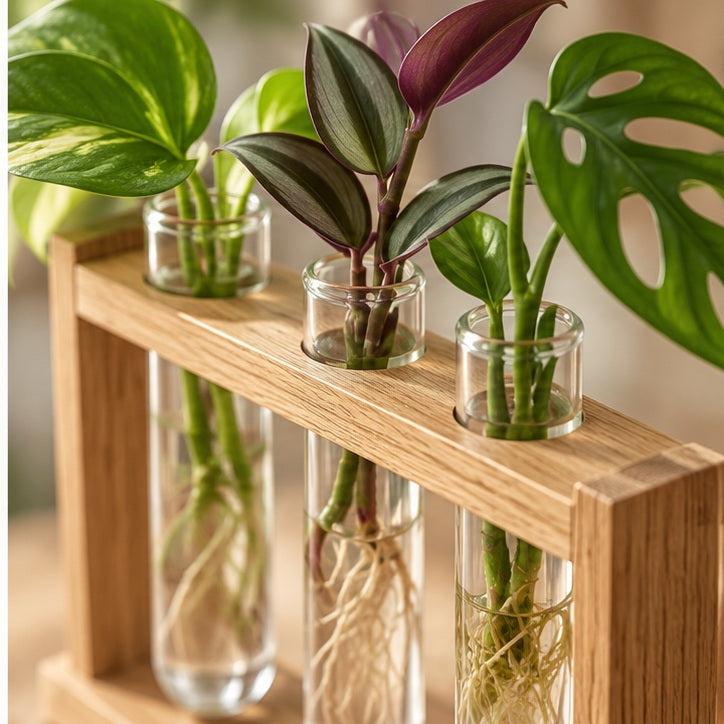 Oak Stand Glass Propagation Station — detail view