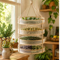 Tiered Bamboo Herb Drying Rack — scene view
